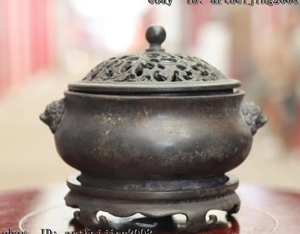 

Old China Copper Bronze Royal Palace Incense Burner Censer Statue BN4201