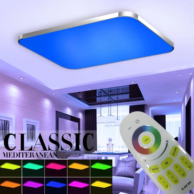 

Modern Remote Control Colorful Acrylic Chandelier RGB Dimmable Romantic Aluminum Rectangular Apple Chandelier Lighting