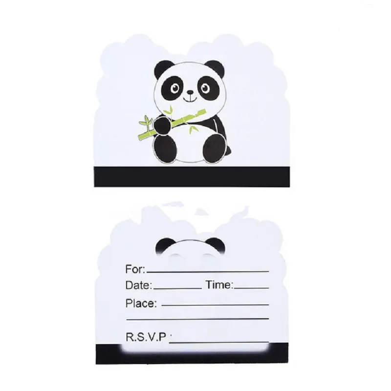 

panda black and white cartoon theme children's holiday party birthday party decorations kids wedding invitations