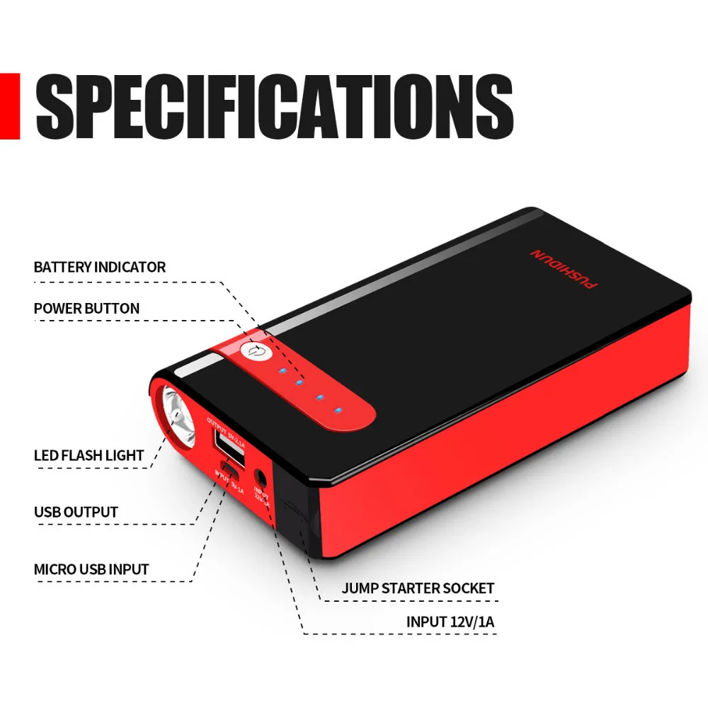 12V 12000mAh бустер стартер пусковое устройство для автомобиля автомобильное