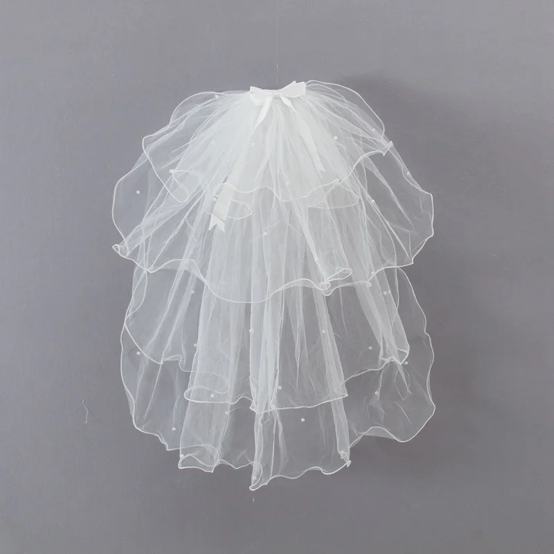 

Children Wedding Veil Heardress With Small Pearls Hair Jewelry Flower Girls Headbands Hair Bands Accesorios Para El Pelo 85AA368