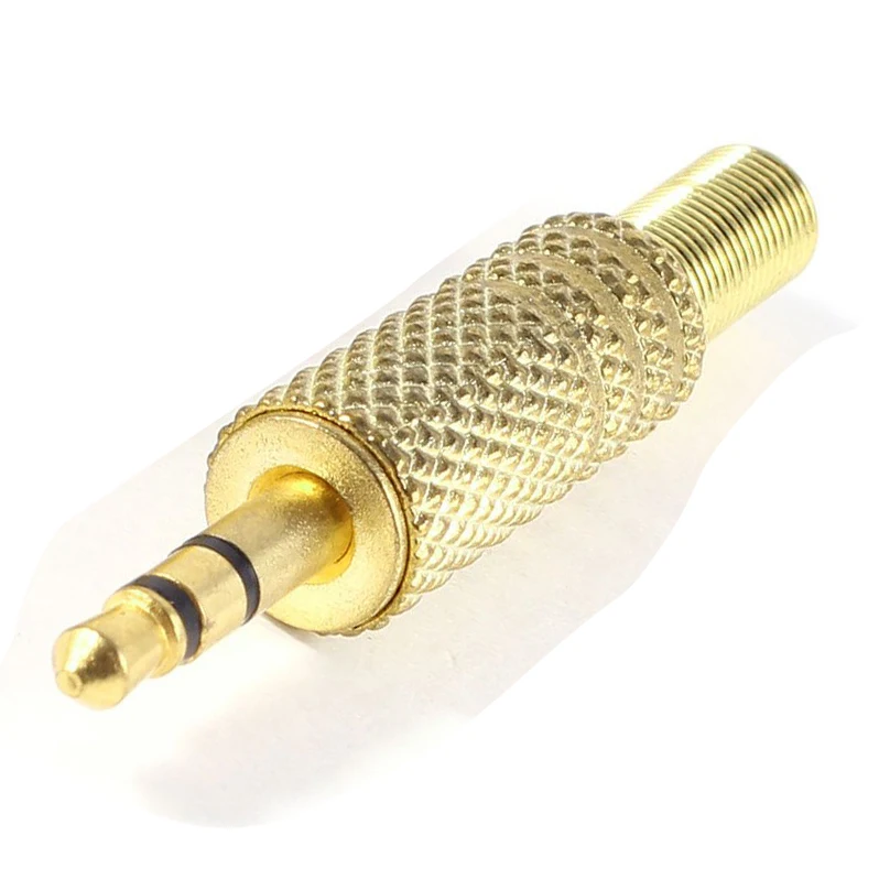 2 шт. Штекерный аудио разъем золотого цвета 3 5 мм 1/8 дюйма|alloy gold|connector plugplug connector |