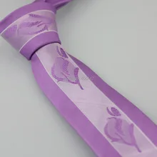 Yibei Coachella Галстуки Тонкий Тощий Узкие жаккардовые микрофибры сплетенный галстук Florals Cravate для Для мужчин новинка серебристый сиреневый шеи Галстуки