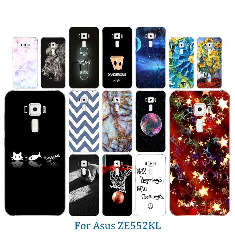 for Asus Zenfone 3 Case ZE552KL Soft Silicone TPU Skateboard Printing Phone 5.5&quot Coque Capa |