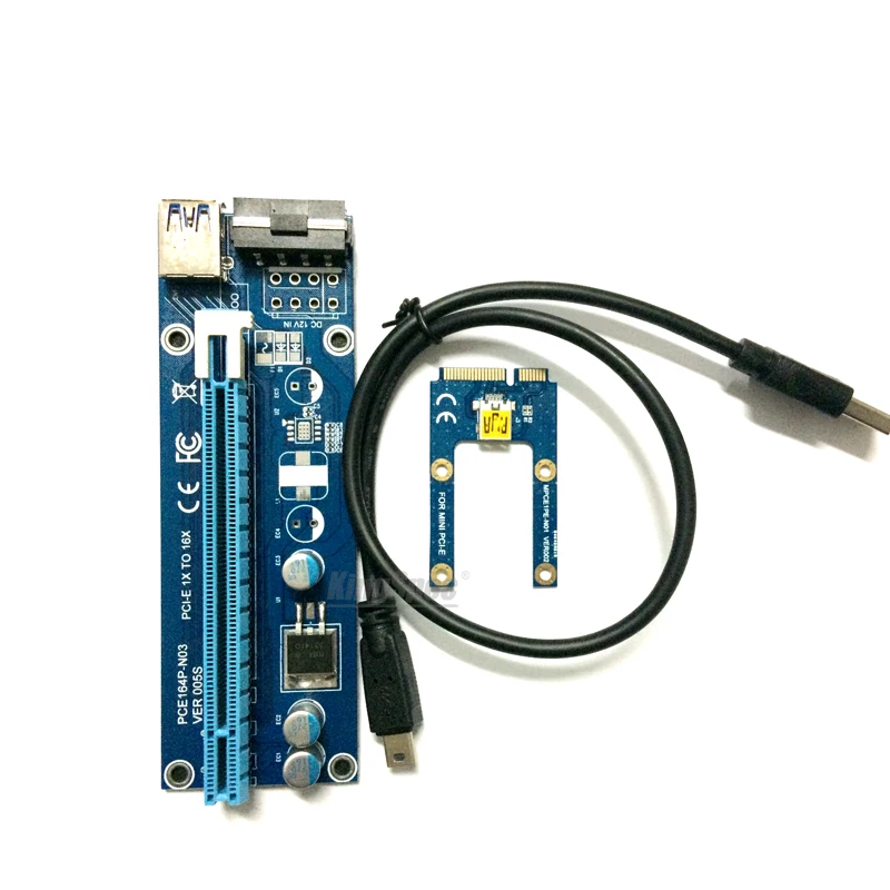 Мини pci-e pci express riser card 1x to 16x USB 3,0 кабель для передачи данных SATA to 4Pin IDE Molex источник питания для BTC Miner Machine riser