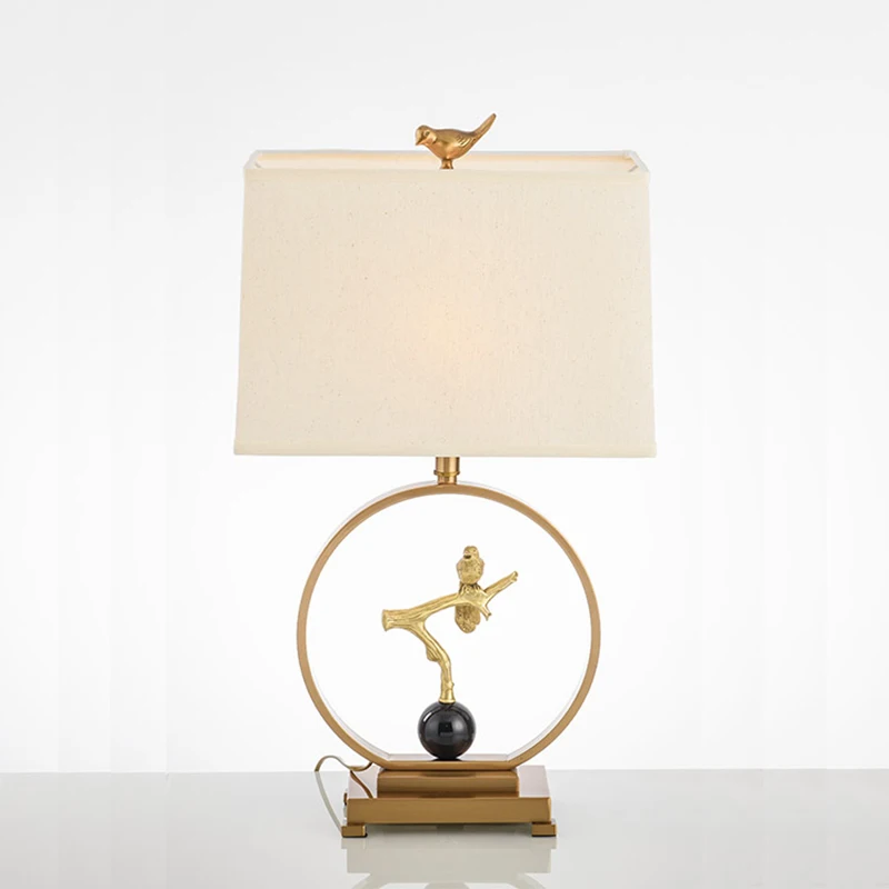 

Modern Simple Copper Table Lamp Bedside Bedroom Living Room Hotel Loft Table Lights Home Deco Desk Lamp Cover Loft Desk Light