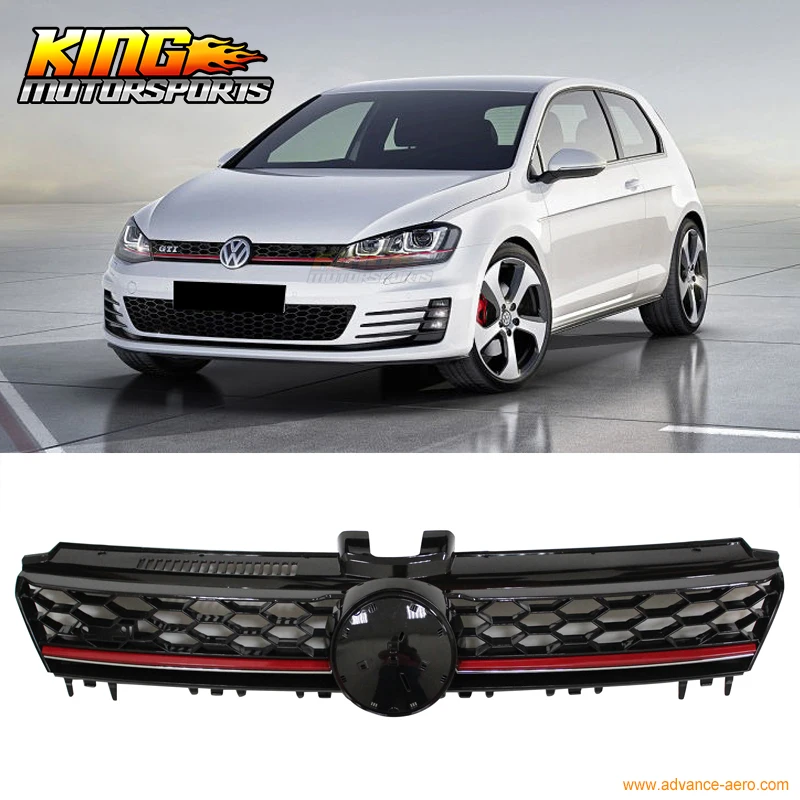 Для- Golf MK7 сетка GTI Стиль Черный Красный Отделка Передняя Решетка Логотип бейдж база-ABS США Внутренняя Горячая