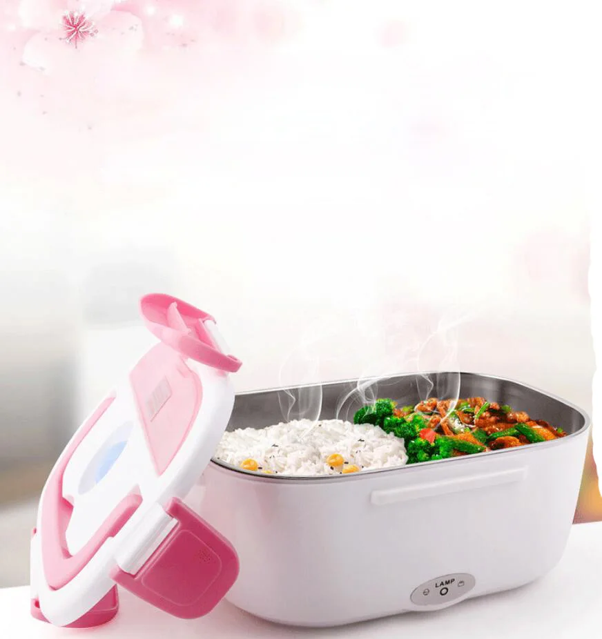 40W Electric Heating Lunch Box Portable Electric Heated Bento Box Univesal Double Layers Food