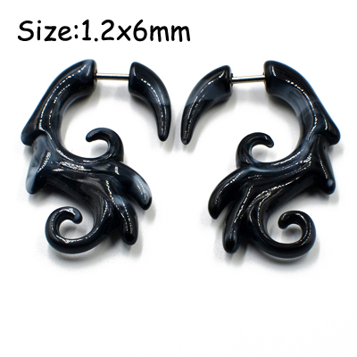 Pieces Heteromorphism Shape Gauge Ear Plug Double Color Acrylic Flesh Earring Wing Heart Spiral Shape Body Piercing Jewelry16g
