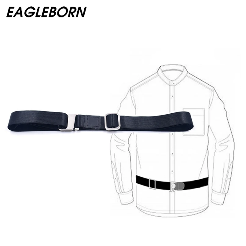 

Fashion Shirt Holder Adjustable Near Shirt Stay Best Tuck It Belt for Women Men Work Interview Unisex Accessories 120cm Black