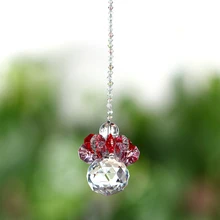 30 мм прозрачное стекло, хрусталь шар Снеговик, красного и розового цвета в стиле «Ловца снов» с украшением в виде кристаллов: стеклянные хрустальные подвески для люстра с хрустальными призматическими подвесками Запчасти домашний декор