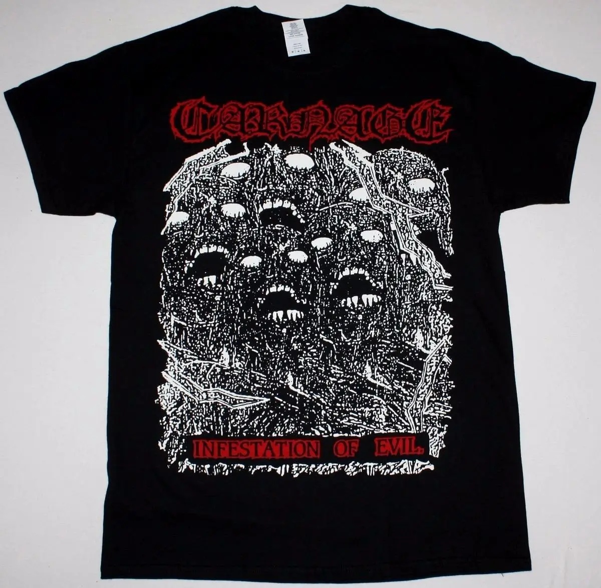 

CARNAGE INFESTATION OF EVIL CARCASS DISMEMBER ARCH ENEMY NEW BLACK T-SHIRT Tee Shirt for Men O-Neck Tops Male T Shirt