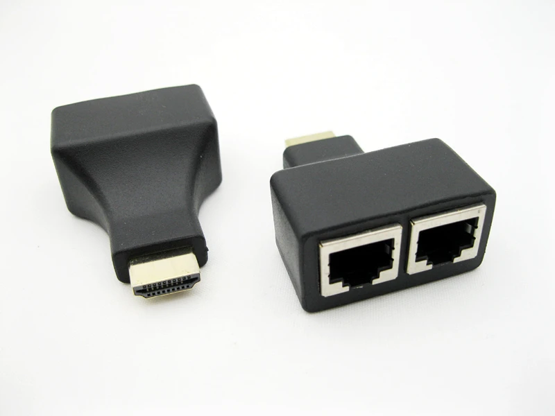 2 шт 30 м HDMI двойной RJ45 CAT5E CAT6 UTP LAN Ethernet HDMI удлинитель повторитель 1080P для HDTV HDPC PS3 STB bycat-5e/6 30MHDMI
