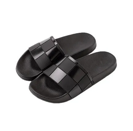 

Summer slippers men's fashion hit color tide slippers home indoor bathroom slip wear soft bottom couple sandals and men