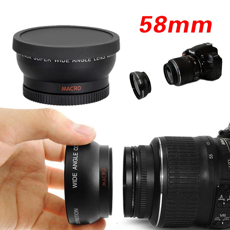 58Mm 0.45X Super Macro Grandangolare Fisheye Macro Fotografia Lens Per Canon Nikon Sony Pentax Dslr Slr 58 Mm Discussione Lente