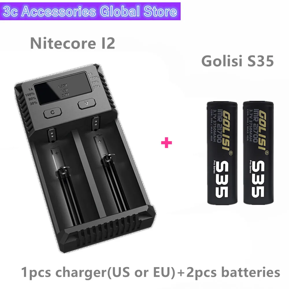Golisi 2 шт. S35 IMR 21700 3750 мАч макс 40A E-CIG аккумуляторная батарея для VAPE с Nitecore Новый I2 Digi