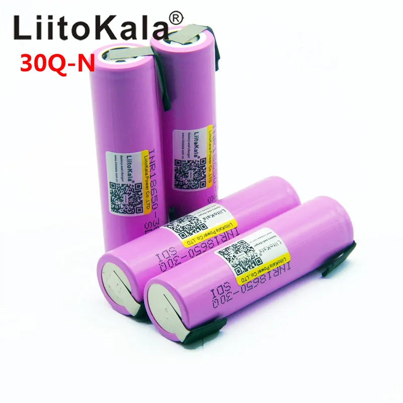 Liitokala 30Q 18650 3000mah перезаряжаемый аккумулятор для электронных сигарет высокий