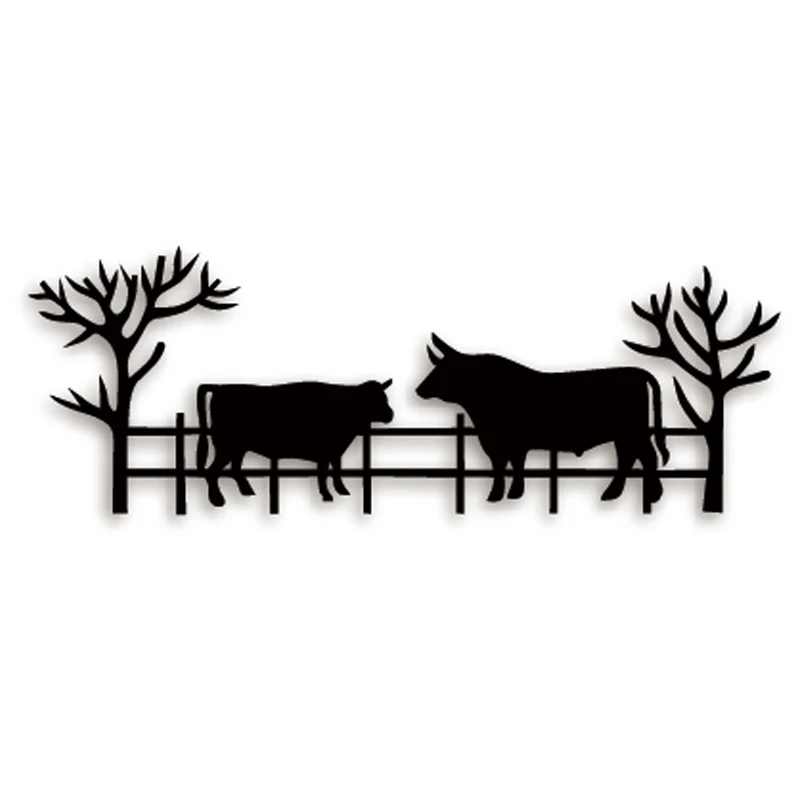 

Ufurty Metal Cutting Dies Country Life Cattle Stitched DIY Scrapbooking Stamps Craft Embossing Die Cut Making Stencil Template