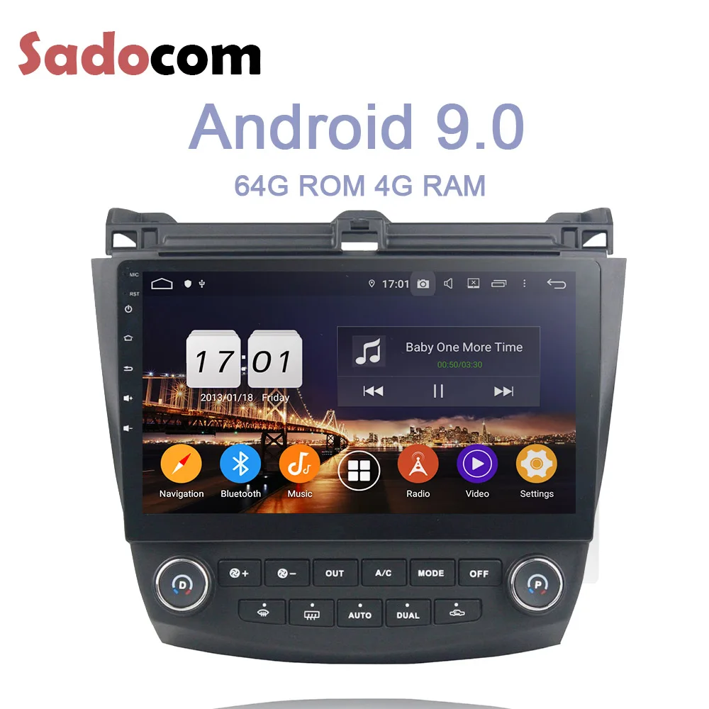 Top 10.1"DSP IPS Android 9.0 For Honda ACCORD 7 2003-2006 2007 TDA7851 4GB RAM 8 core 64G Car DVD Player GPS autoradio Bluetooth 4.2 3