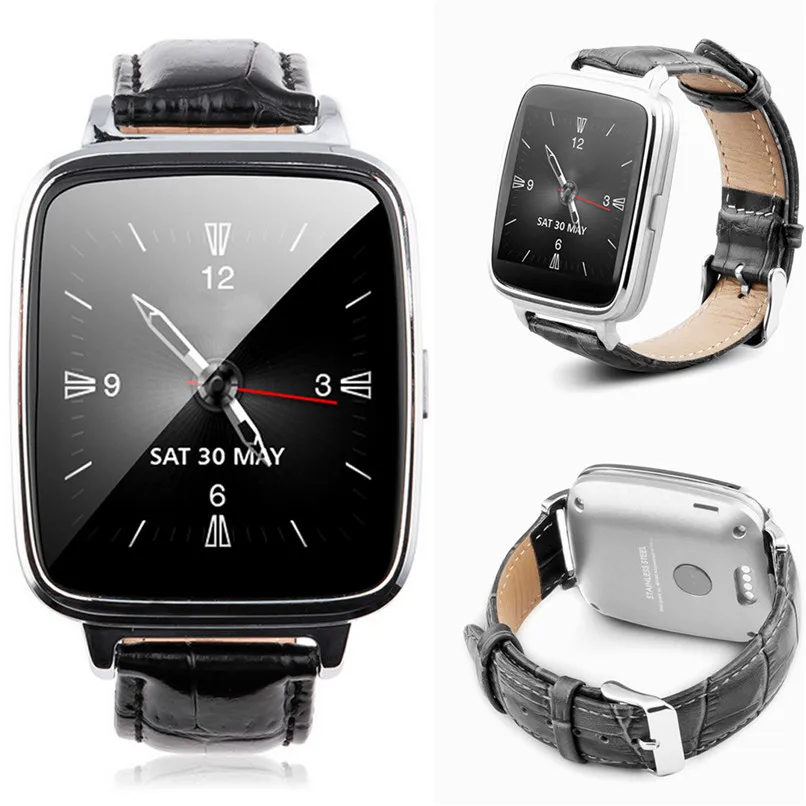

Luxurious Fashion Bluetooth 4.0 Smart Watch Genuine Leather Starp Sync Call Music Pedometer+USB Cable Free Shipping XP15M13
