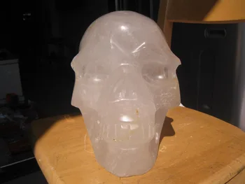

xd j00879 HUGE NATURAL WHITE CLEAR QUARTZ CRYSTAL SKULL CARVED From China