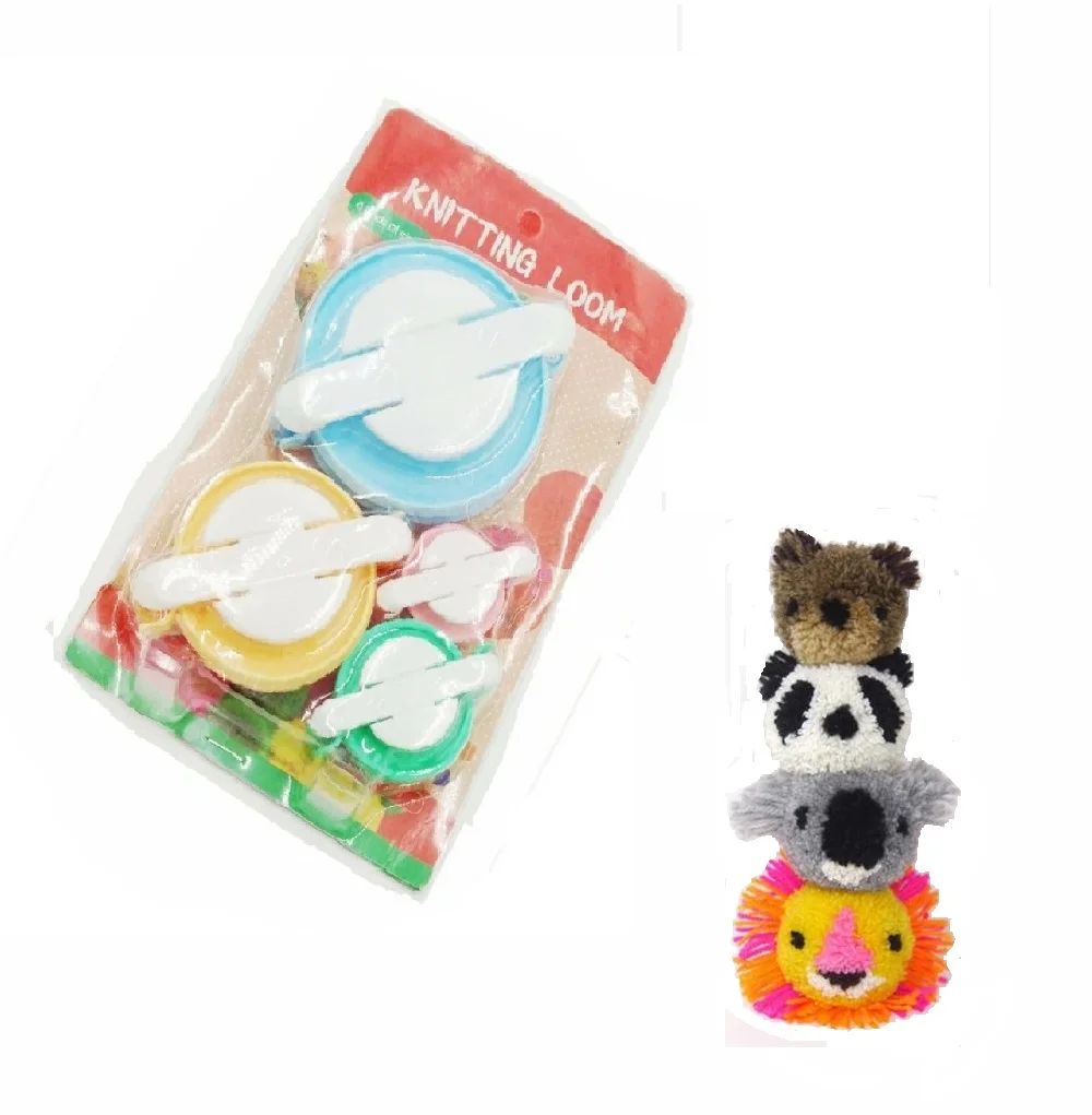 

CAMMITEVER 4 Sizes Pom-pom Maker for Fluff Ball DIY Wool Knitting Craft Tool Set Handmade Parent-Child Activities Weaver Needle