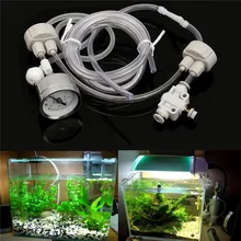 Sistema Generador de CO2 del acuario DIY Kit con Ajuste Del Flujo de Aire de Presión de Agua Planta Del Acuario Co2 Válvula