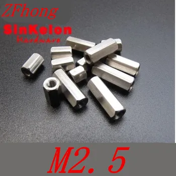 

20pcs m2.5 stainless steel spacer M2.5*5/6/8/10/12/16 Female To Female stainless steel Hex Standoff