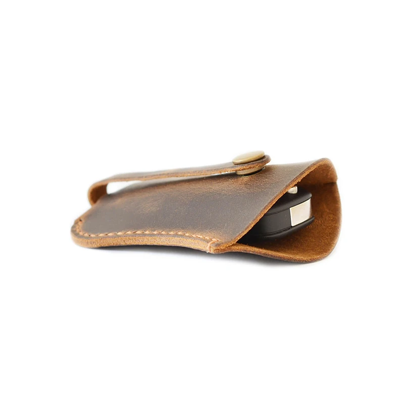 

Creative Handmade Leather Car Key Holder Top Layer Cow Leather Designer Car Key Wallet Bag Pouch Case for Car Keys