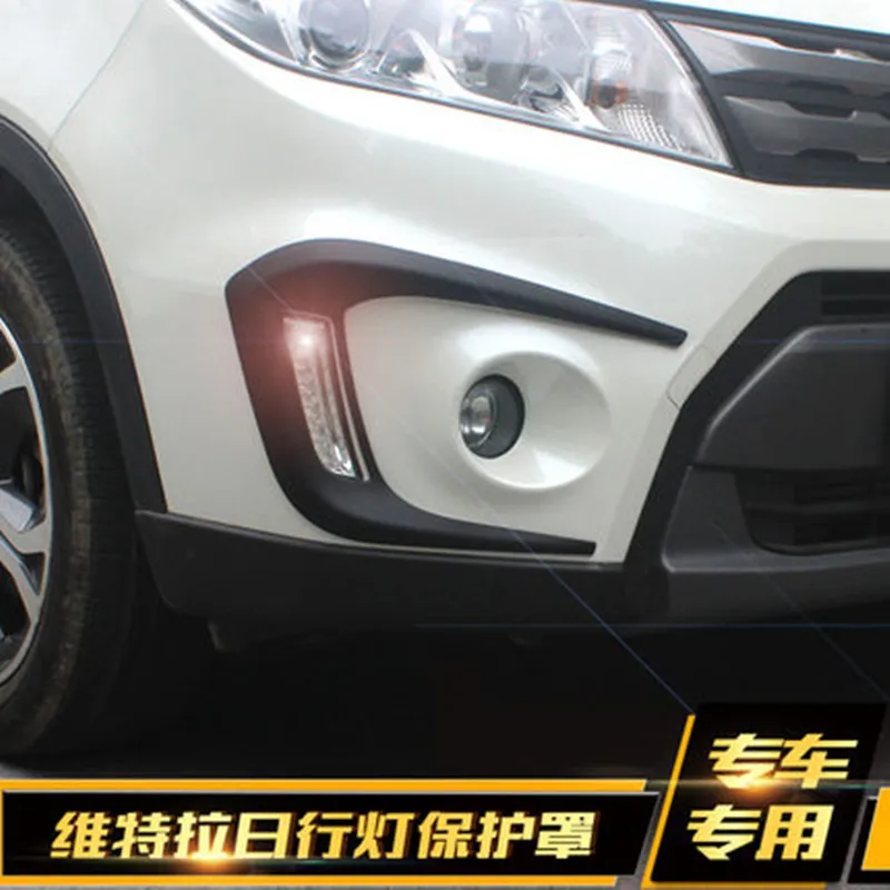

ABS Plastics Front Fog Light Decorative Sticker Cover Case Sticker For Suzuki Vitara 2015 2016 2017 2018