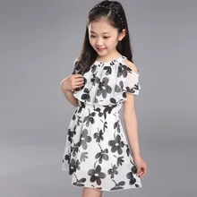 Baby Girls Dress Summer 2018 Fashion Children Clothing Kids Flower Dress Chiffon Princess Costume Vestidos 8 9 10 11 12 Yrs