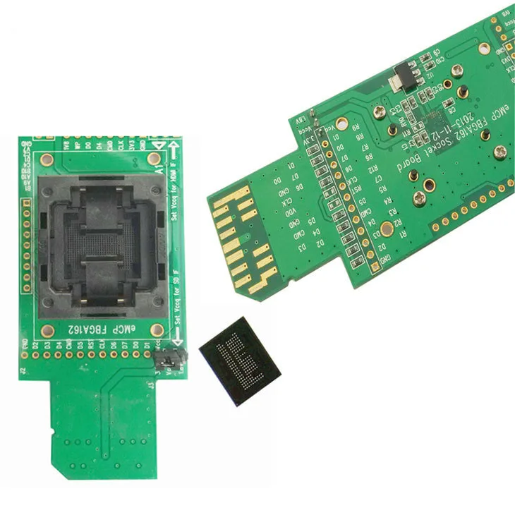 EMCP Reader Тесты разъем с интерфейсом SD bga162 bga186 Размер 12x16 мм Шаг 0.5 мм программист адаптер для восстановление данных открытым верхом