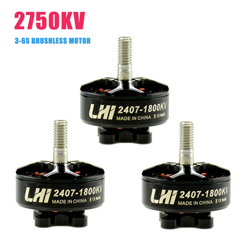 

2/4PCS LHI 2407 1800KV 2450KV 2750KV 3-6S Brushless Motor for FPV RC Drone QAV250 X220S 280 Frame Quadcopter Spare Parts Accs