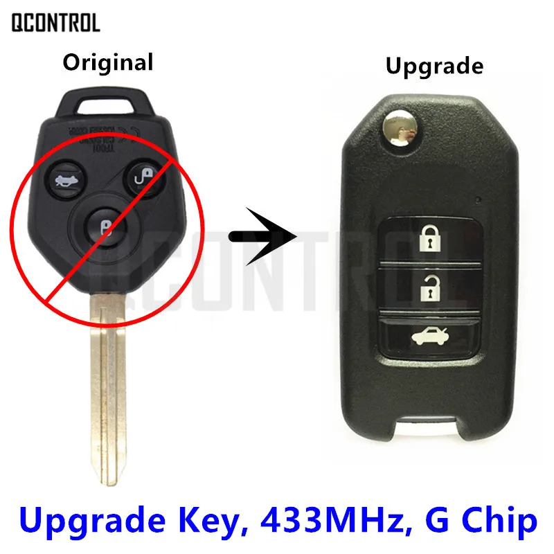 

QCONTROL Car Remote Key 433MHz Upgrade for SUBARU XV 2012-2015 with G Chip