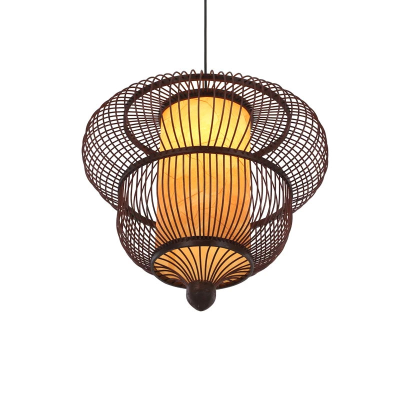

Modern Lantern LED Bamboo Pendant lamps Weaving Wood Pendant Light For Parlor Hotel dinning Room Suspension Hanging Lamp G019
