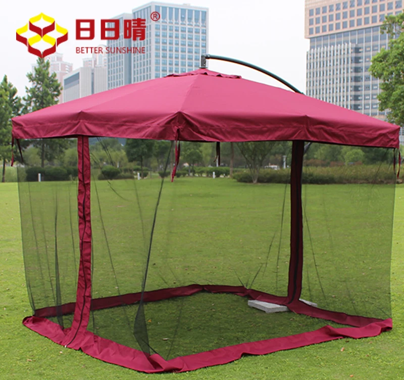Outdoor patio umbrellas umbrella mosquito gauze folding sun garden open