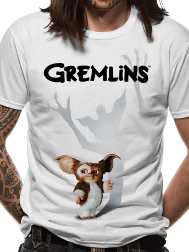 Gremlins - Shadow Мужская маленькая Футболка-белая крутая Повседневная футболка с