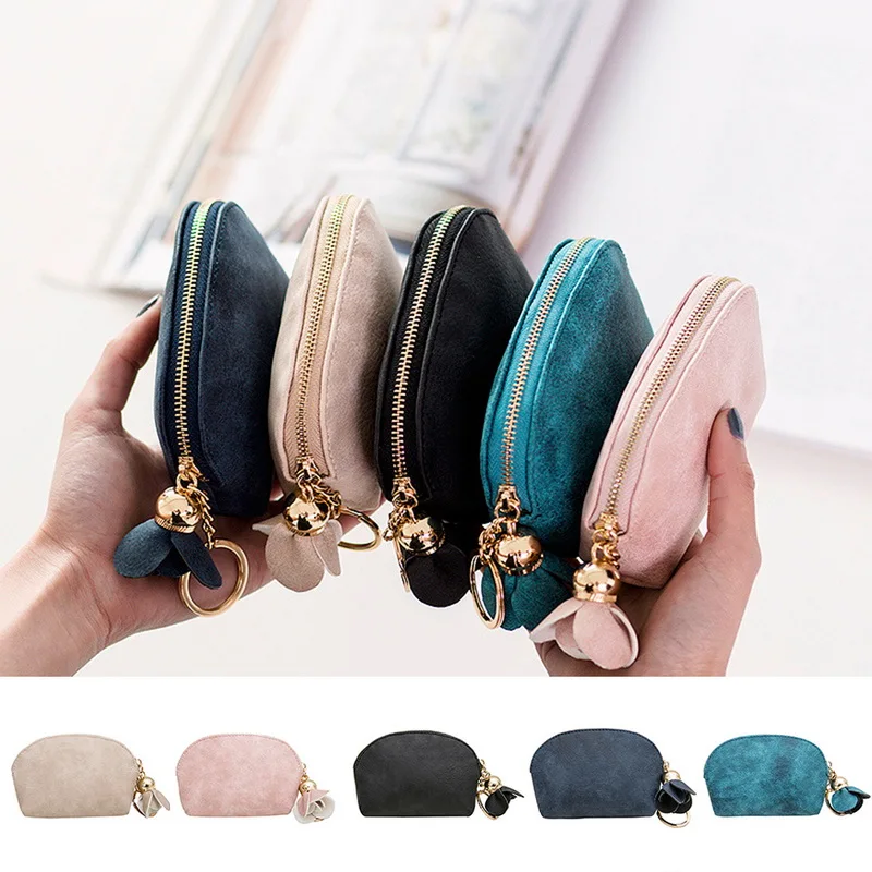 

MoneRffi Women Wallet Short Cute Love Students Small Fresh Wallet Ladies PU Leather Mini Coin Purse Card Key Holder Zipper 2019