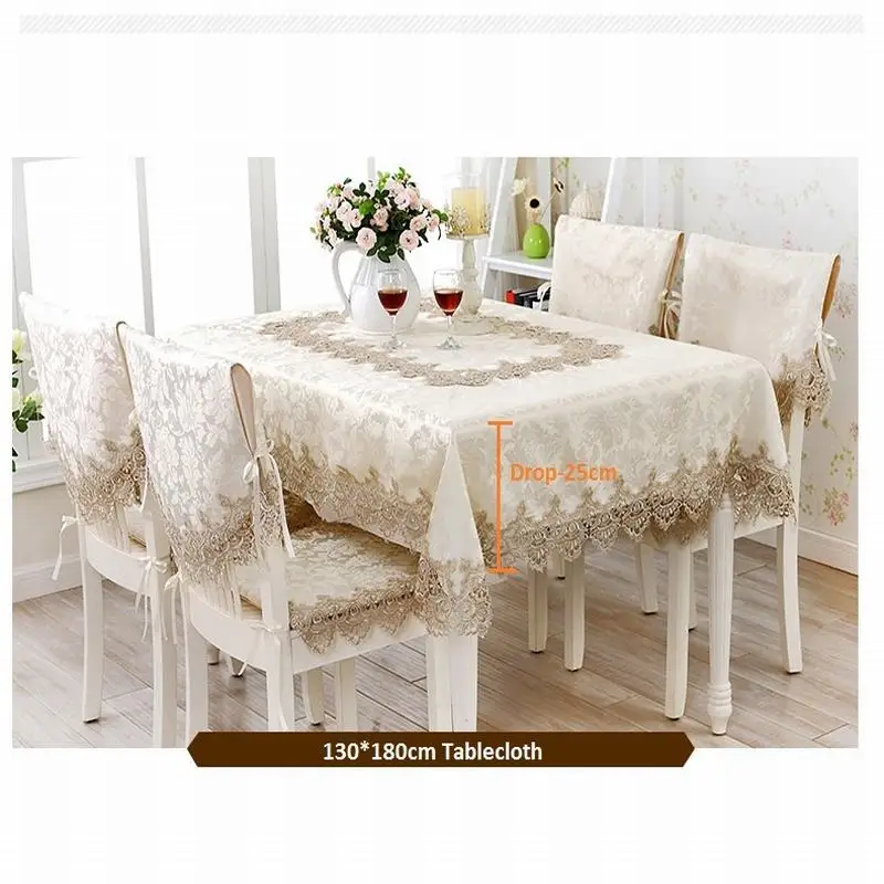 أوروبا أنيقة الدانتيل الأزهار الجاكار المنزل المطبخ حزب سماط مجموعة دعوى الجدول القماش مستطيلة جولة مفرش طاولة غطاء مقعد