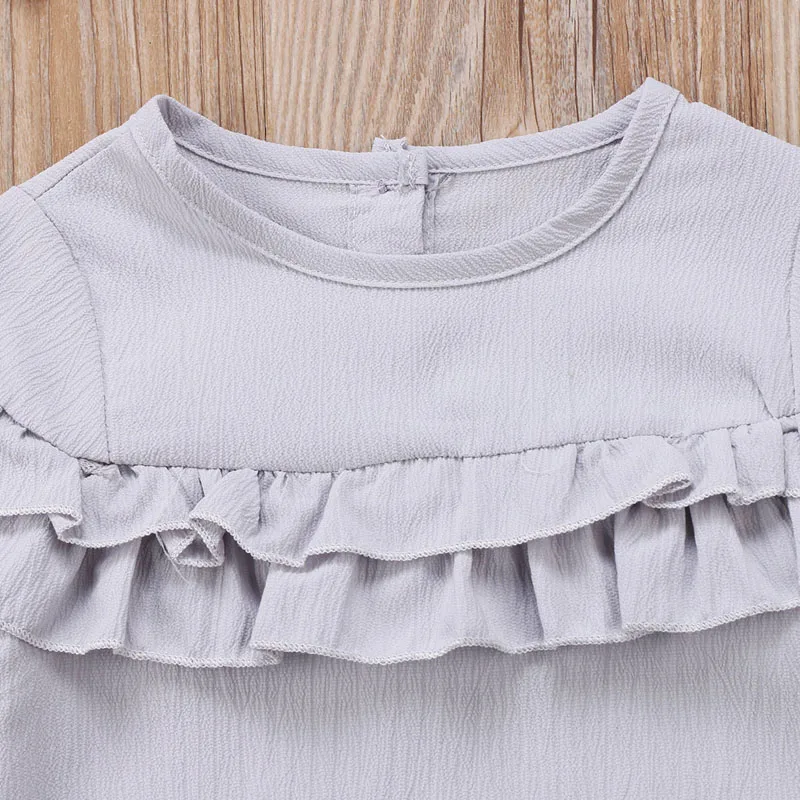 Осенняя Одежда для маленьких девочек Футболка для новорожденных для маленьких девочек с длинным рукавом лето футболка блузка одежда рубашка Топы корректирующие