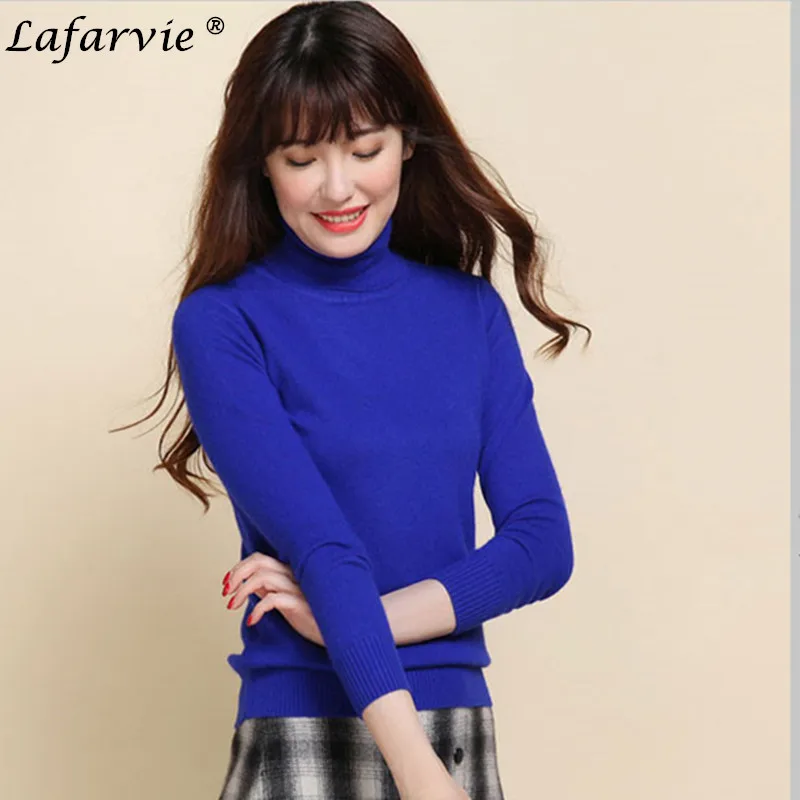 Lafarvie Quality Autumn&Winter Turtleneck Full sleeve Elastic Slim Women Sweater Pullovers 12Colors S-XXXL Lafarvie Quality Autumn&Winter Turtleneck Full sleeve Elastic Slim Women Sweater Pullovers 12Colors S-XXXL