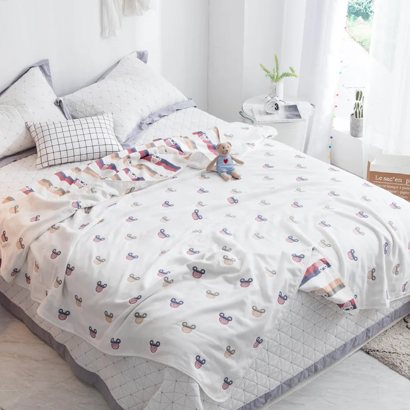 6 Слои хлопок марлевые одеяла мягкие летние покрывало 150*200 200*240 см крашенная в пряже геометрический дышащая диван-кровать Одеяло - Цвет: 5