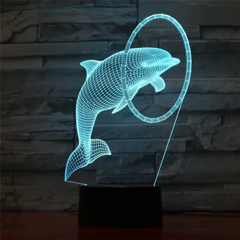 

Dolphin 3D Table Lamp LED Colorful children's night light lamp Kids Birthday Gift USB Sleep Lighting Home Decoration 7 Colors