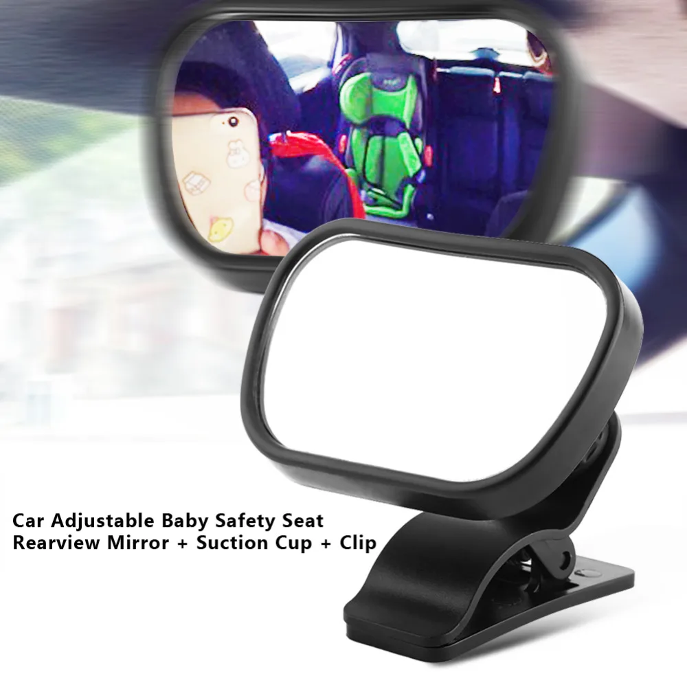

1Pc Car Baby Rear View Mirror Baby Child Back Seat Rear View Safety Mirror Car-Styling Adjustable With Suction Cup Clip Black