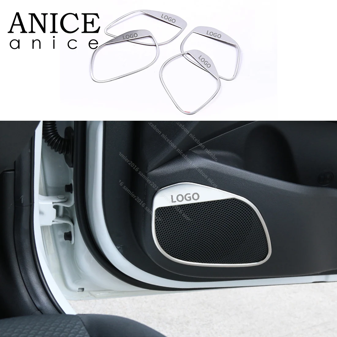 

4pc Door Stereo Speaker Frame Cover For Hyundai Accent Verna Solaris 2018-2019