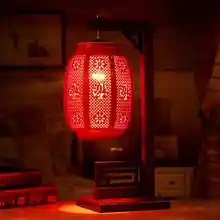 Китайская антикварная Винтажная настольная лампа для гостиной, фарфоровая Керамическая Настольная лампа, свадебное украшение, настольная лампа для спальни, красная