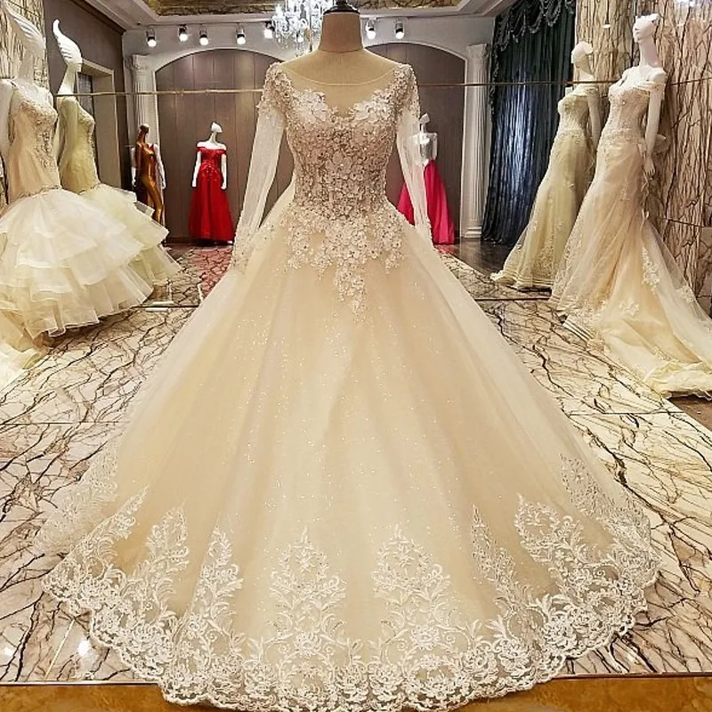 Backlake Robe de mariage 2018 кружевное платье длиной до пола кружевные свадебные платья из