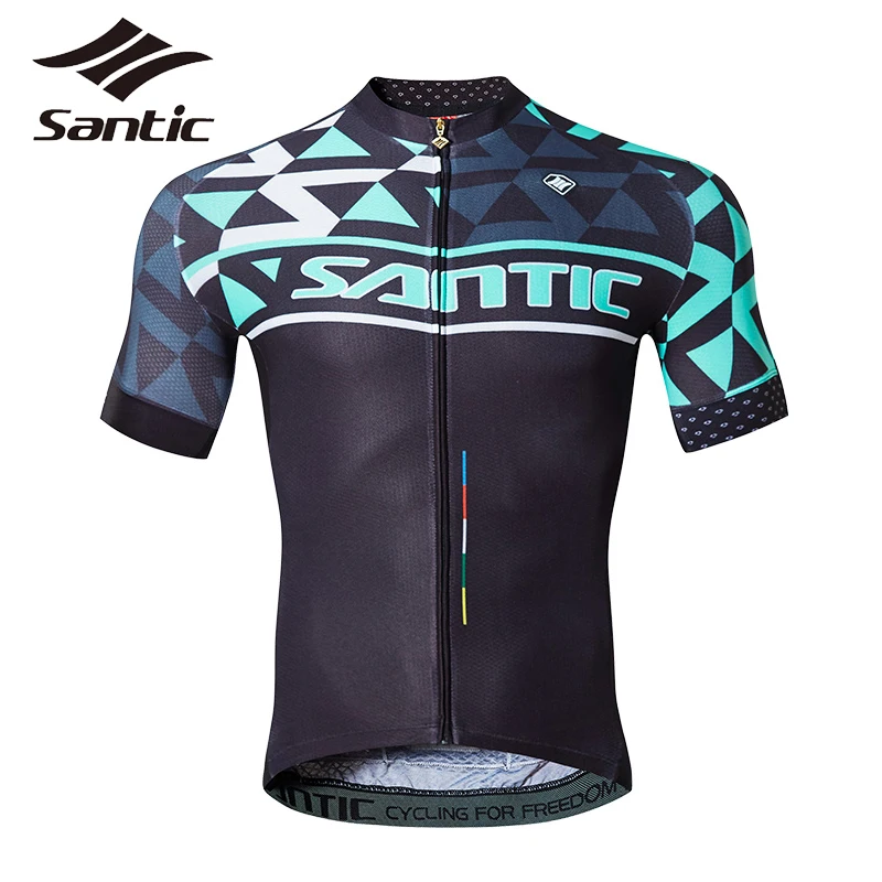 

Santic Cycling Jersey Summer Men Short Sleeve Shit Road Mountain Bike Jersey Downhill MTB Quick Dry Breathable Cycling Clothing