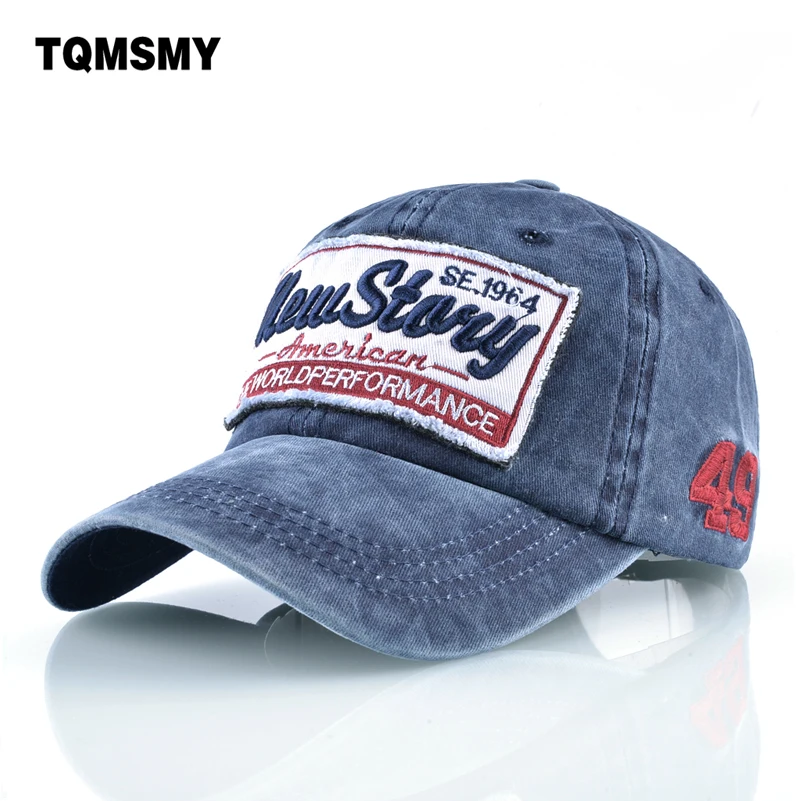Джинсовые бейсболки TQMSMY с эффектом потертости мужские вышивкой женские