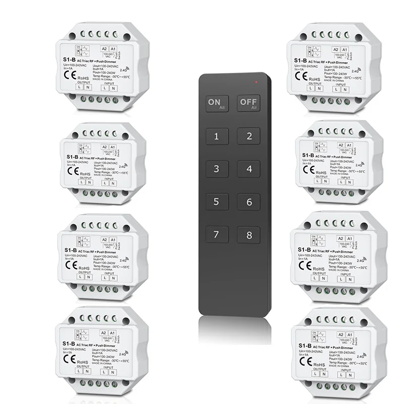 Новинка светодиодный диммер Triac S1 B AC 100 240 В вход 2 4 ГГц радиочастотный
